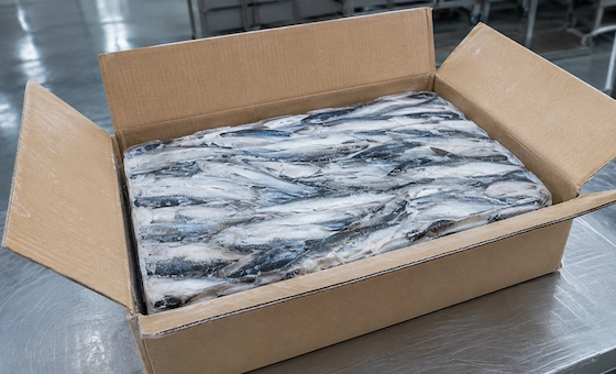 BQF block frozen mackerel 20kg export carton block quick frozen compressed format